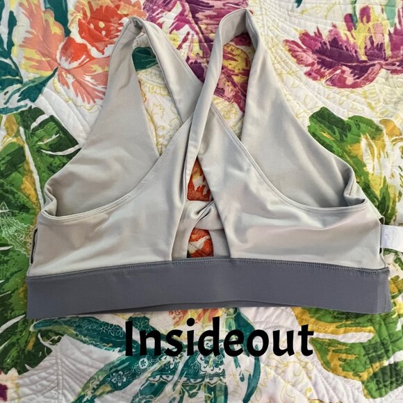 Fabletics Oasis Twist Medium Impact Sports Bra Grey Sz XL - Picture 4 of 8